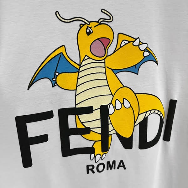 フェンディ x FRGMT x POKEMON ポケモンTシャツ 偽物 2色 FS9626A